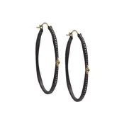 Blackened Silver Hoops