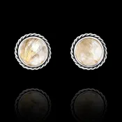 F03- Tiny Rutilated Quartz Studs — Filomena Demarco Jewelry