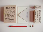 Custom Hand lettered Wedding Invitation Rubber Stamp