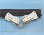 Claiborne Belt in Nude Faux Croc with Textured Brown Strap
