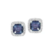 Alexandrite Earrings – Century, 14K White Gold, 1.80 cts