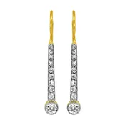 Antique 2.24 Carats Old European Cut Diamond Earrings