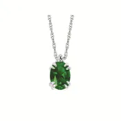0.02Ctw Diamond & Created Emerald Birthstone Pendant