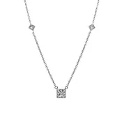 11 Stone Bezel Set Princess Cut Diamond By the Yard Necklace Diamond 1.48cttw Gh/si1