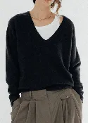Alex Mill Montmarte V Neck Sweater in Navy