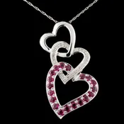 1.00 ct Ruby Hearts Ladies Necklace
