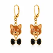 Black Tie Kitty Earrings by D.K. Tlustos