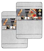 KITCHENATICS Half Sheet 100% Stainless Steel Roasting and Cooling Rack, 1/2 Sheet Rust Proof Baking Rack w/ Extra Welds, Use for Oven & Grill, Patent #: D929180S – 11.8″ x 16.9″ x 1”, Set Of 2
