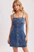 DENIM BUTTON DOWN MINI DRESS