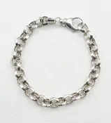 Gold and Smoke: Bullet Proof Collection: Sterling Silver Round Knife Edge Link Bracelet — McGough & Company