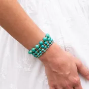10mm Turquoise & Beaded Lux Bracelet