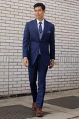 SLIM BLUE PERFORMANCE WEDDING SUIT - 302 — Formals By Vince