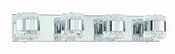 4-Light Chrome Vanity Light with Transitional Glass Metal Dimmable