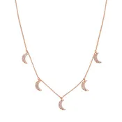 14k Classy Rose Gold Diamond Crescent Moon Necklace - 0.30ct V0201