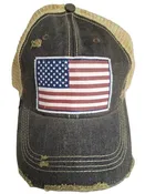 Baseball Hat Black American Flag VLBAFH