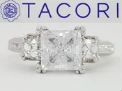 0.45 ct TACORI HT2329 Platinum Three 3-Stone Semi-Mount Engagement Ring 6,270