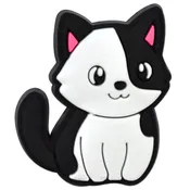 Black and White Cat Heel Strap Charm