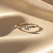 10K Gold Diamond Solitaire Ladies Promise Ring