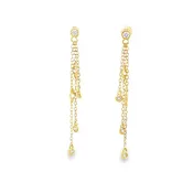 Gold Diamond By the Inch Multi-Drop Earrings