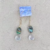Aquamarine and Labradorite 14K GF Earrings