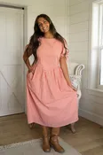 Addilyn Dress-Orange Gingham
