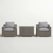 2 Person Seating Group With Cushions Ideal For Cozy Outdoor Gatherings - Gray / Gray Mix