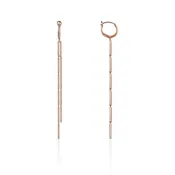 14K Rose Gold Diamond Double Bar Dangle Earrings
