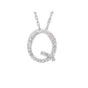 Diamond Initial  Q Necklace