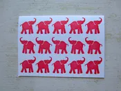 elephant red folded notes
