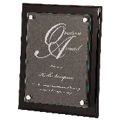 10 1/2″ x 13″ Black Piano Finish Floating Glass Plaque