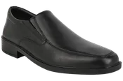 Esse Comfort Men's Leather Cushioned Moc Toe Slip-On - Black