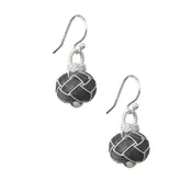 Circassian Woven Silver Earrings (dark)