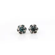 14K White Gold and Tourmaline Buttercup Studs