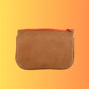 4th Generation Leather Hunter Brown  Zipper Pouch