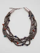 5 Strand Navajo Pearls with Chips Necklace