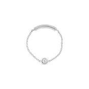 14K White Gold & Diamond Chain Ring