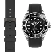 Curved End Rubber Strap for Rolex Deepsea with Tang Buckle