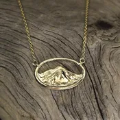 14k Oval Whiteface Mountain Necklace