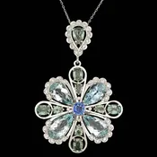 14k 20.00ct Aquamarine 1.50ct Diamond Pendant