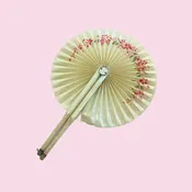 ANTIQUE 1900's Victorian/ Edwardian Hand-Painted Floral Cockade Hand Fan — Carmine & Hayworth Vintage