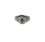 10K White Gold 1CTW Black Diamond Bridal Set