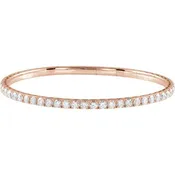 14K Gold Flexible Half Bangle Diamond Bracelet - Options Available