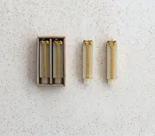 5" Set of 2 Gift Box Shaped Taper Candles - Ivory and Gold SALE