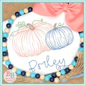 2 Pumpkins Embroidery Design