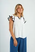 Blouse brodée manches courtes EMELINE