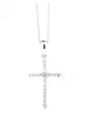 0.76ct Tapered Diamond Cross Necklace