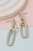 14K Gold Dipped Two Tone Link Earrings