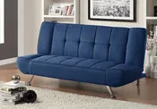 2094-BL Blue Linen-Like Fabric Adjustable Click Clack Futon Sofa Bed