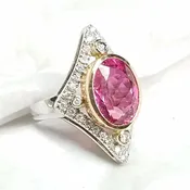 Pink Tourmaline Ring with Diamonds — Van Dell Jewelers