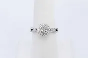 0.09cttw Diamond Ring In 14k White Gold 3.2 Grams Size 7 Eb0526oorde